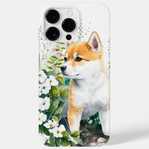 ADORABLE WATERCOLOR RED WHITE SHIBA INU PUPPY Case-Mate iPhone 14 PRO MAX CASE