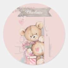 Adorable Watercolor Teddy Bear Baby Shower Square