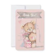 Adorable Watercolor Teddy Bear Baby Shower