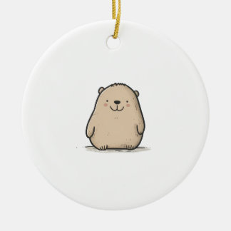 Adorable Watercolor Wombat Ceramic Tree Decoration