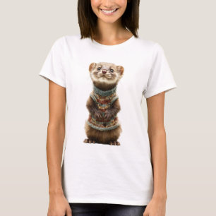 Adorable Weasel wearing a Knitted Sweater