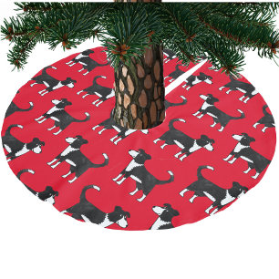 Adorable Welsh Border Collie Sheep Dog Pattern Brushed Polyester Tree Skirt