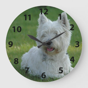 Adorable West Highland Terrier Large Clock