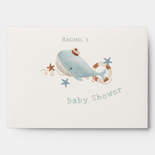 Adorable Whale Baby Shower Envelope