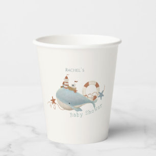 Adorable Whale Baby Shower Paper Cups
