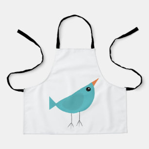 Adorable Whimsical Bird Nature Art Apron
