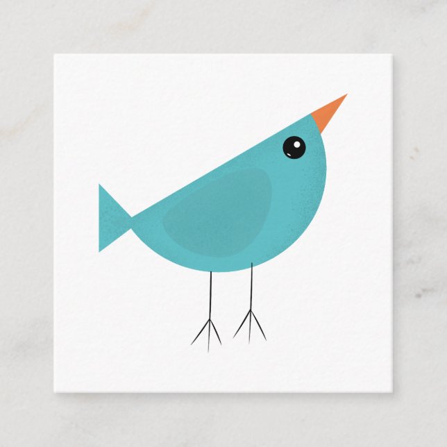 Adorable Whimsical Bird Nature Art Enclosure Card (Front)