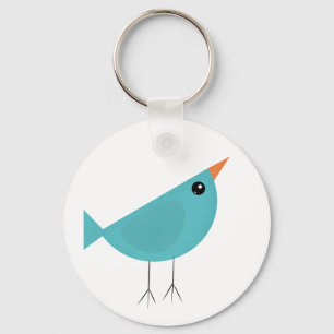 Adorable Whimsical Bird Nature Art Key Ring