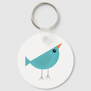 Adorable Whimsical Bird Nature Art Key Ring