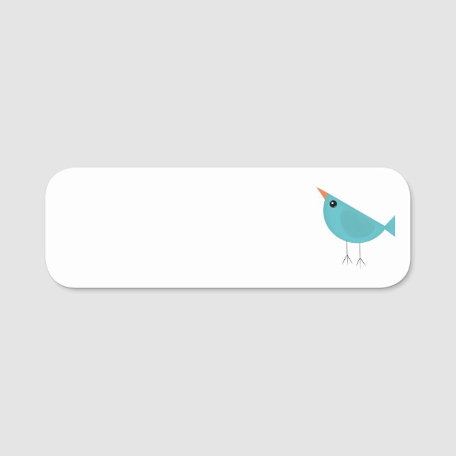 Adorable Whimsical Bird Nature Art Name Tag (Front)