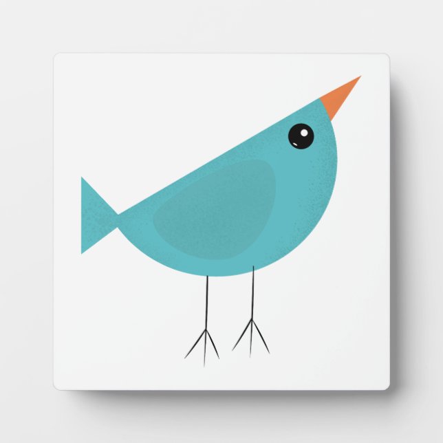 Adorable Whimsical Bird Nature Art Plaque (Front)
