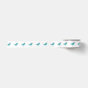 Adorable Whimsical Bird Nature Art Satin Ribbon