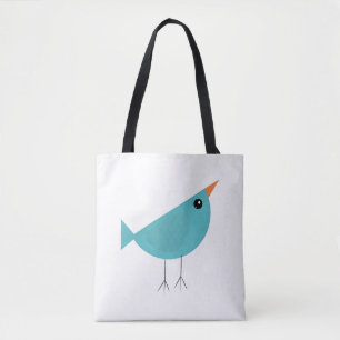 Adorable Whimsical Bird Nature Art Tote Bag