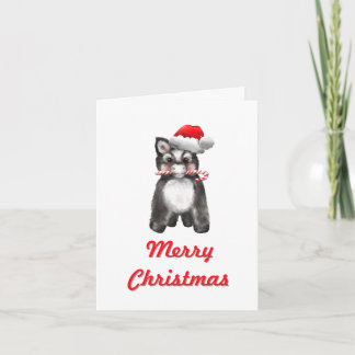 Adorable Whimsical Christmas Donkey Illustration Holiday Card
