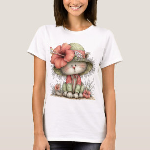 ADORABLE WHIMSICAL SUMMER THEMED KITTY CAT T-Shirt