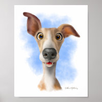 Adorable Whippet Cartoon