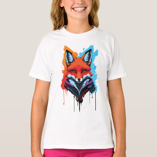 "Adorable Whiskers" Red Fox Face T-Shirt (Front)