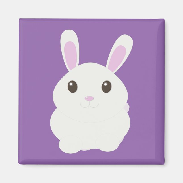 Adorable White Bunny Magnet (Front)