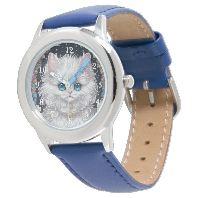 Adorable White Cat  Watch (Angled)