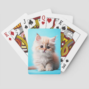 Adorable White Kitten Potrait-54971 Playing Cards