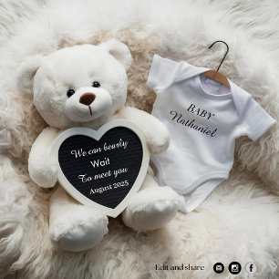 Adorable white  pregnancy announcement
