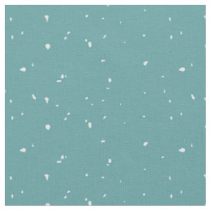 Adorable white snow pattern on the blue background fabric