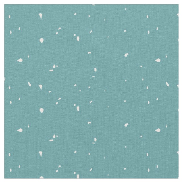Adorable white snow pattern on the blue background fabric (Close Up)