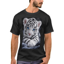 Adorable White Tiger Cub with Striking Blue Eyes P