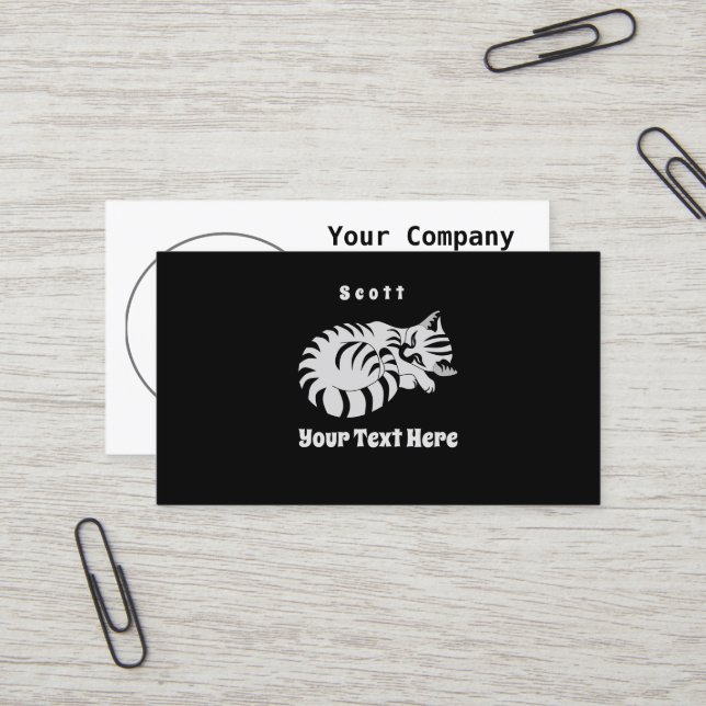 Adorable White Tiger Kitten Sleep Name Tag (Front/Back In Situ)