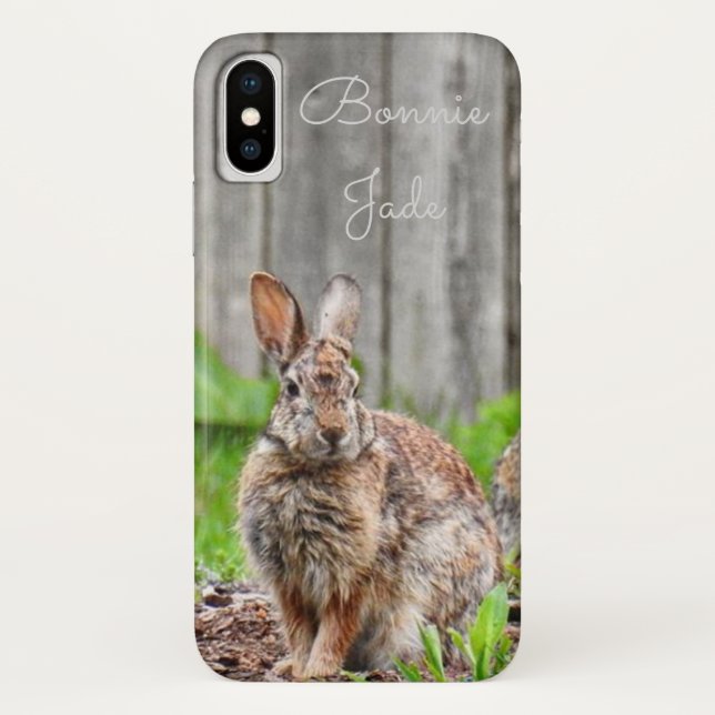 Adorable Wild Bunny Rabbit *Personalise* Case-Mate iPhone Case (Back)