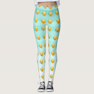 Adorable Winking Emoji Face-Be happy always Leggings