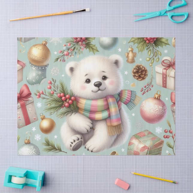 Adorable Winter Bear Tissue Paper  (Craft)
