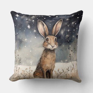 Adorable Winter Snow Rabbit  Cushion