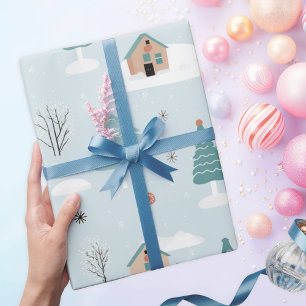 Adorable Winter Woodland Bear Christmas  Wrapping Paper