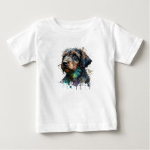 Adorable Wirehaired Dachshund Puppy Watercolor Art