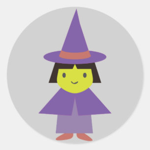 Adorable witch classic round sticker