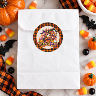 Adorable Witch Halloween Party Classic Round Sticker