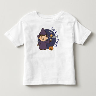 Adorable Wizard Trick or Treat Design Toddler T-Shirt