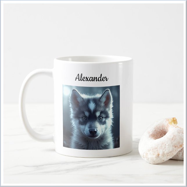 Adorable Wolf Baby in the Moonlight Coffee Mug (Creator Uploaded)