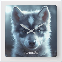 Adorable Wolf Baby in the Moonlight
