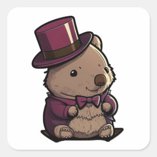 Adorable Wombat Square Sticker