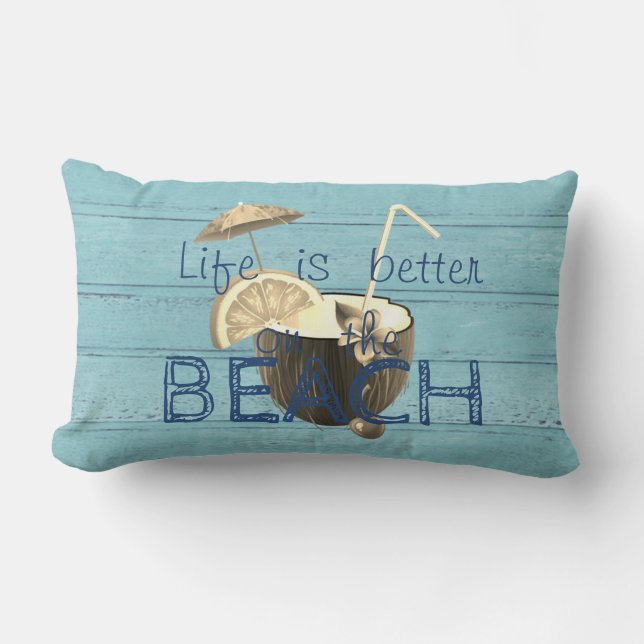 Adorable Wood Texture,Coconut Coctail Lumbar Cushion (Front)