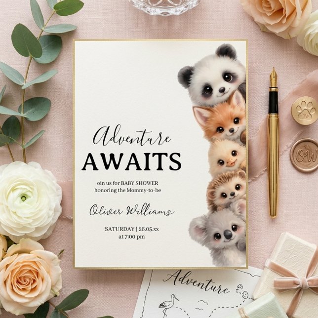 Adorable Woodland Animals Baby Shower Invitation (Creator Uploaded)