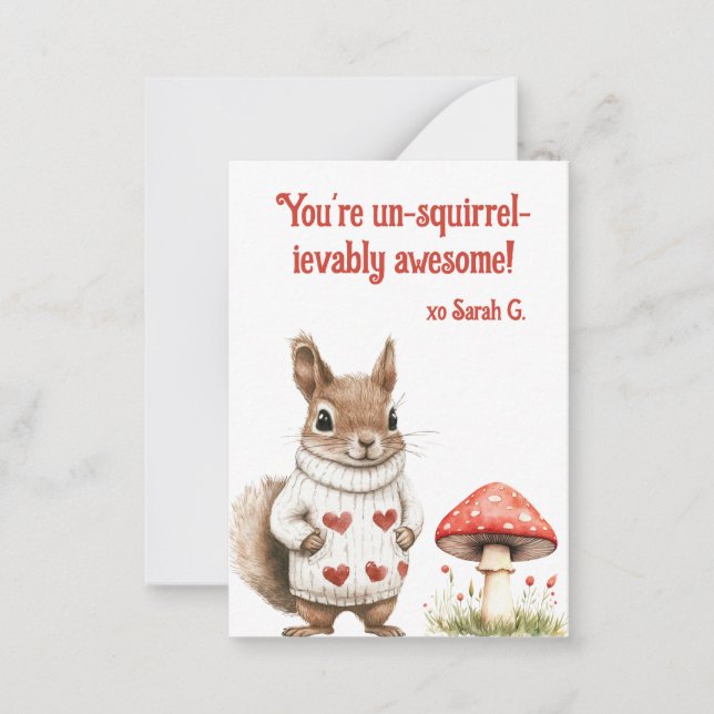 Adorable Woodland Animals Kid's Valentine Card (Front)