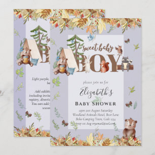 Adorable Woodland Bear Camping Boys Baby Shower In