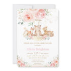 Adorable Woodland Blush Floral Girly Baby Shower