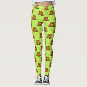 Adorable Woodland Creature Groundhog Pattern Leggings