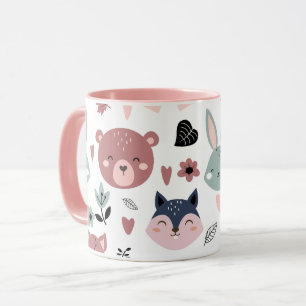Adorable Woodland Creatures With Hearts Mug