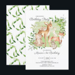 Adorable Woodland Friends Boys 1st Birthday Invitation<br><div class="desc">Super cute watercolor woodland forest friends birthday party invitation featuring the sweetest deer,  squirrel,  fox,  bunny,  racoon & bear. Can also be used for a 2nd,  3rd & 4th birthday.</div>
