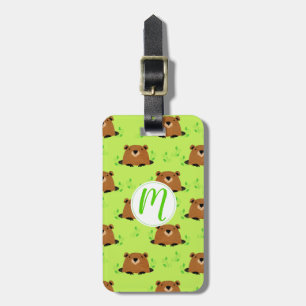 Adorable Woodland Groundhog Pattern Luggage Tag